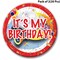 Disco Skate Themed Button - It's My Birthday 2 1/4 inch button with safety pin back | RAHEEV®